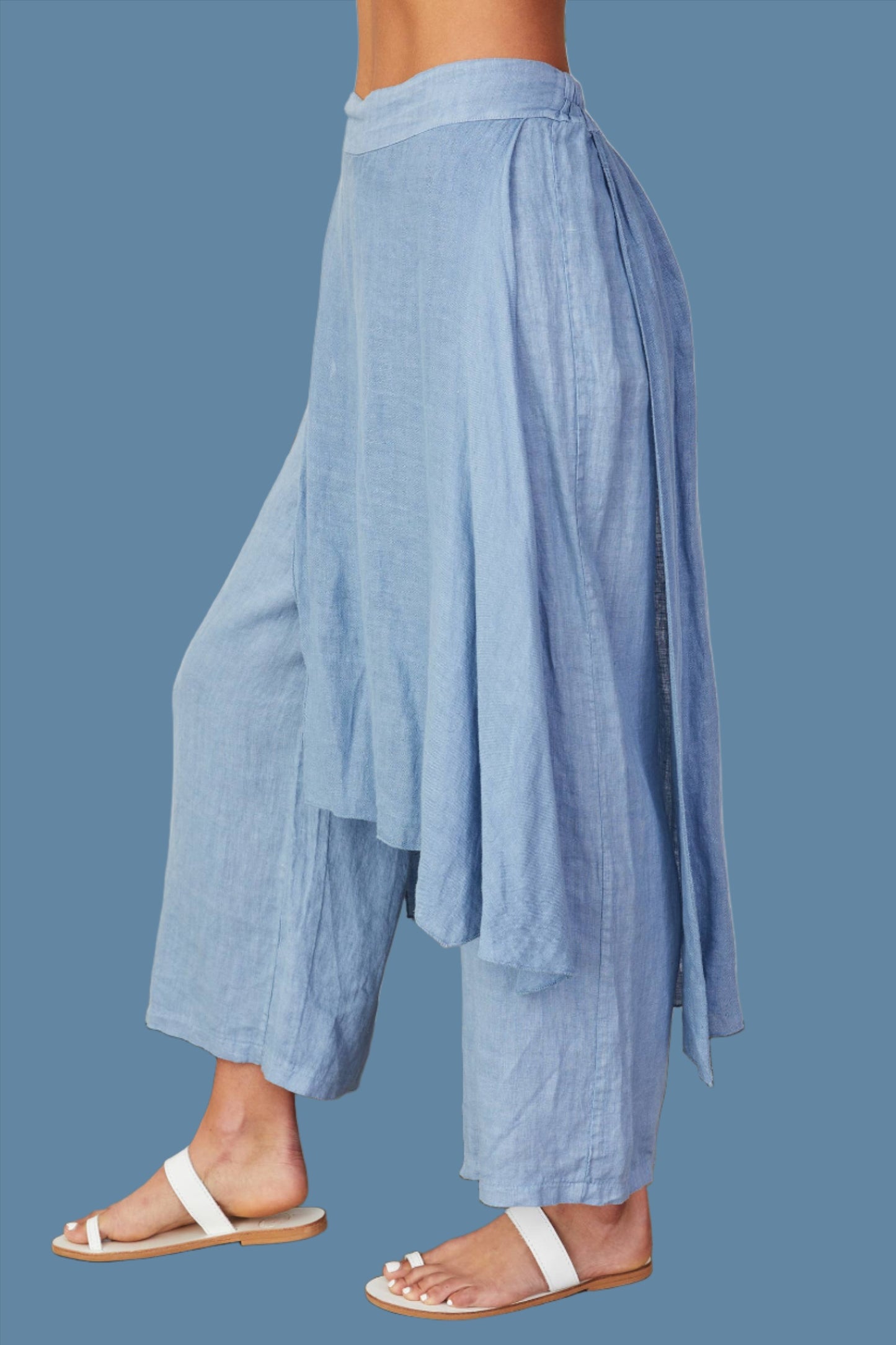 Wide Linen Monk Pants
