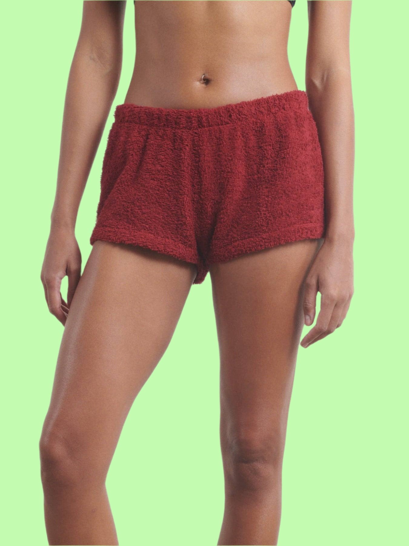 Simone Fan: Terry Boy Shorts, ROSE